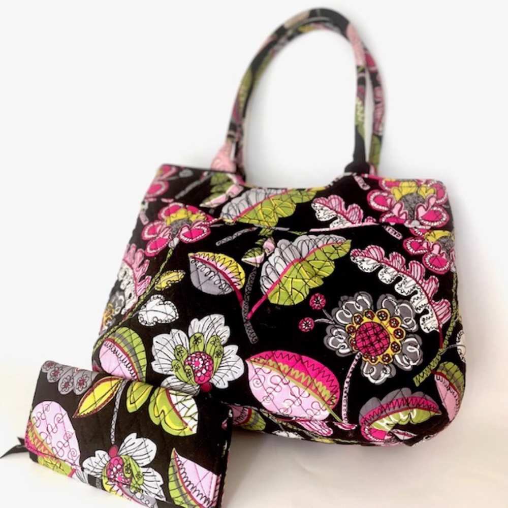 Vera Bradley Moon Bloom Shoulder Bag and Wallet